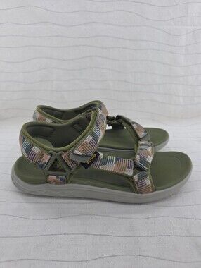 Teva Womens Terra Lite Olive Green Multi Geometric Hiking Sandals 1091333 Size 8